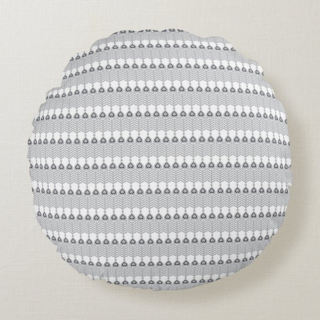 a white background with a pattern of circles round cushion (Front)