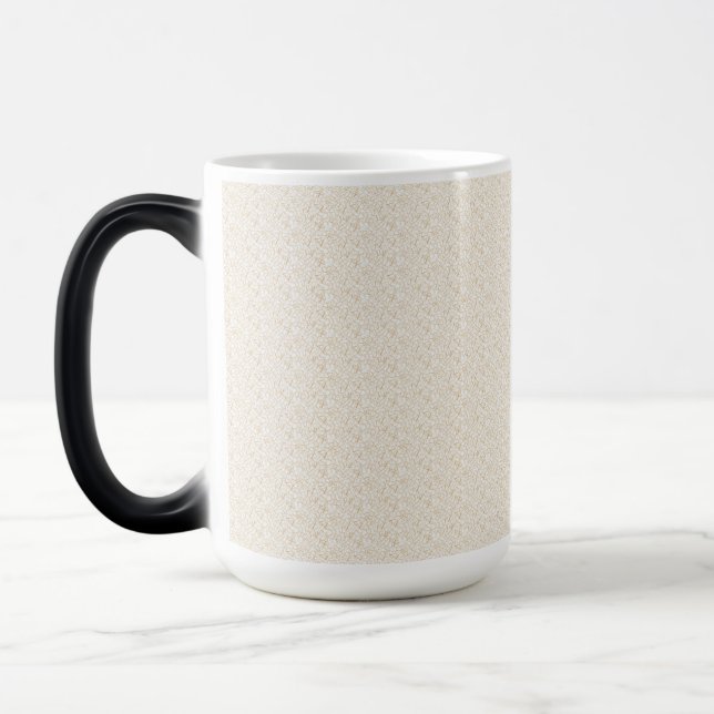 a white background with a pattern of small dots magic mug (Left)