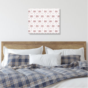  a white background with a red pattern on it canvas print