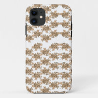 a white background with brown flowers on it