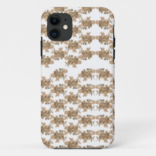  a white background with brown flowers on it Case-Mate iPhone case