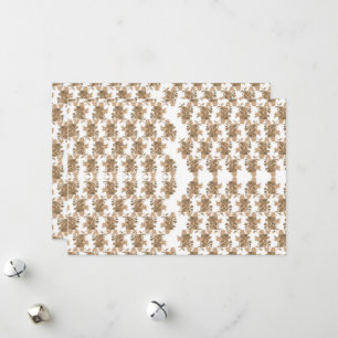 a white background with brown flowers on it holiday card