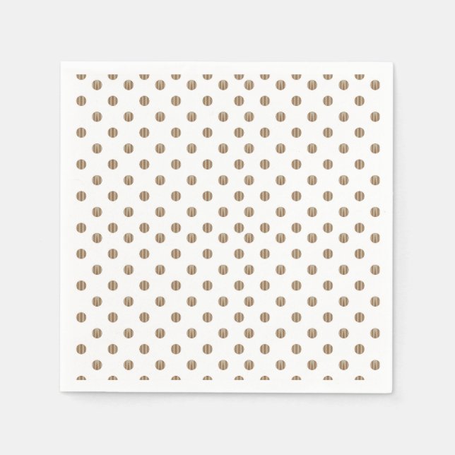 a white background with brown polka dots napkin (Front)