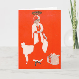 A White Borzoi Christmas Holiday Card