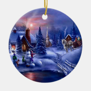 A White Christmas Ceramic Tree Decoration