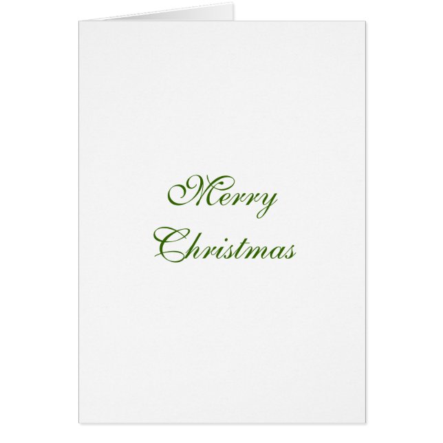 A white Christmas greeting card. (Front)