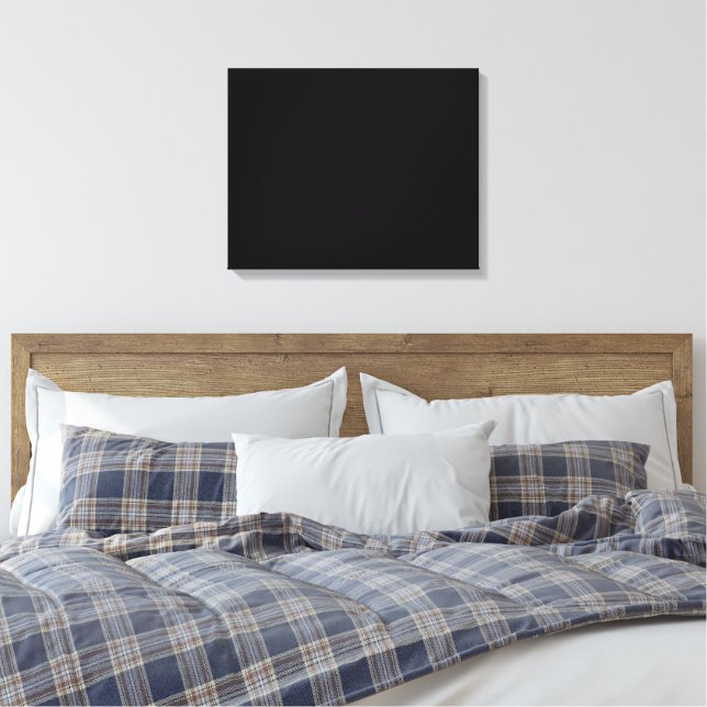 A white clock displayed prominently against a soli canvas print (Insitu(Bedroom))