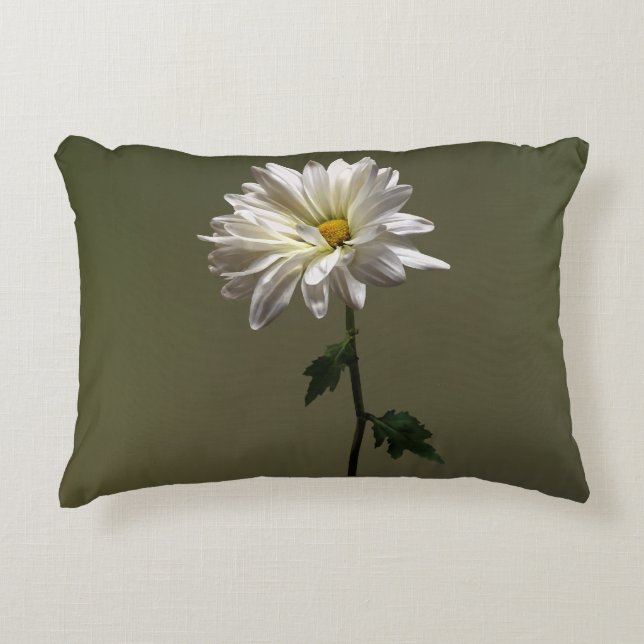 A White Daisy Decorative Cushion (Front)