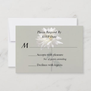 A White Daisy RSVP Card