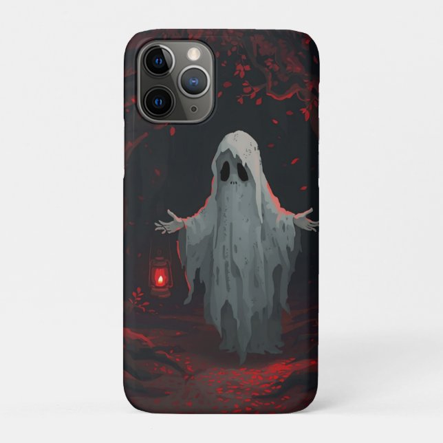 A white ghost holding a red lantern with red leave Case-Mate iPhone case (Back)