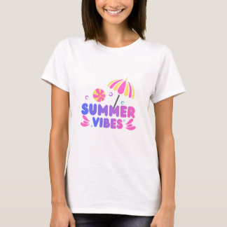 a white half seleeves t.shirt with summer vibes T-Shirt