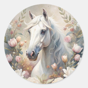 A White Horse Classic Round Sticker
