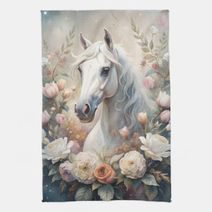 A White Horse  Tea Towel