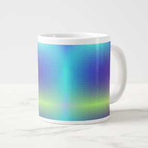 A white mug with a vibrant, gradient design.