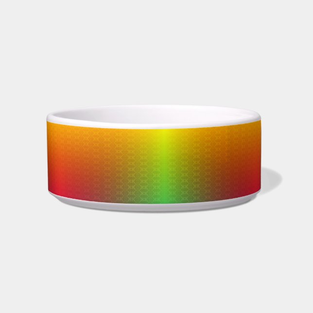 A white pet bowl with a gradient design  (Front)