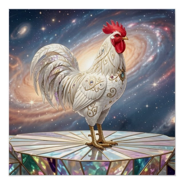 A white rooster. poster (Front)