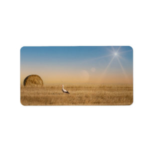 A white stork label