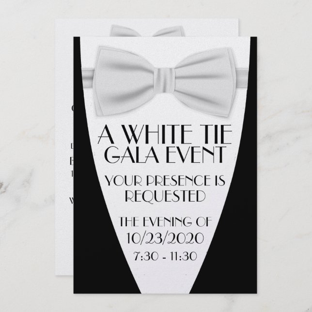 A White Tie Gala Event Invitation (Front/Back)
