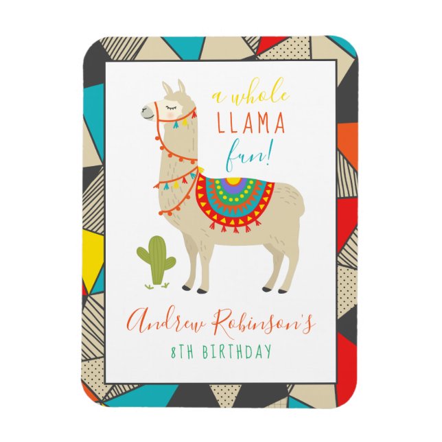 A Whole Llama Fun Animal Birthday Party Magnet (Vertical)
