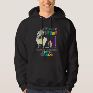 A Whole Llama Learning Going On Fifth Grade Back T Hoodie