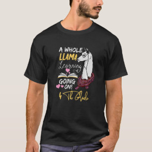 A Whole Llama Learning Going On In 4th Grade T-Shirt