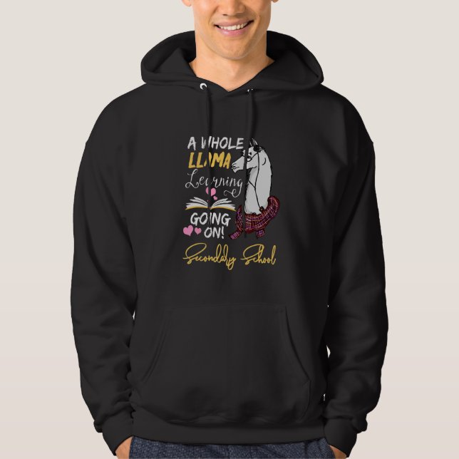 A Whole Llama Learning Going On In Secondary Schoo Hoodie (Front)
