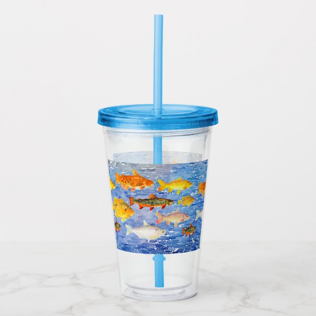 A Whole Lot of Fish in the Sea Acrylic Tumbler (Front)