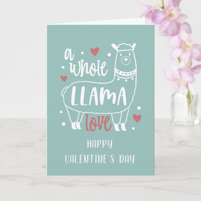 A Whole Lot Of Llama Love Valentine's Day Card (Orchid)