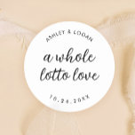 A Whole Lotto Love Wedding Lottery Favour  Classic Round Sticker<br><div class="desc">A Whole Lotto Love Wedding Lottery Favour Labels</div>