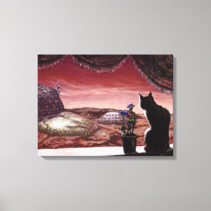 A Whole New World - Sci-Fi - Cat on Mars Canvas Print