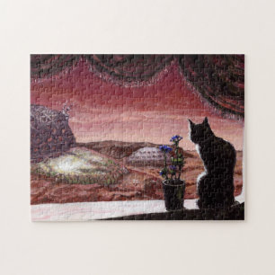 A Whole New World - Sci-Fi - Cat on Mars Jigsaw Puzzle