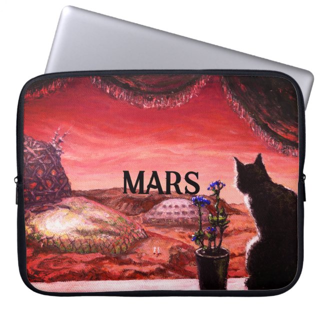 A Whole New World - Sci-Fi - Cat on Mars Laptop Sleeve (Front)