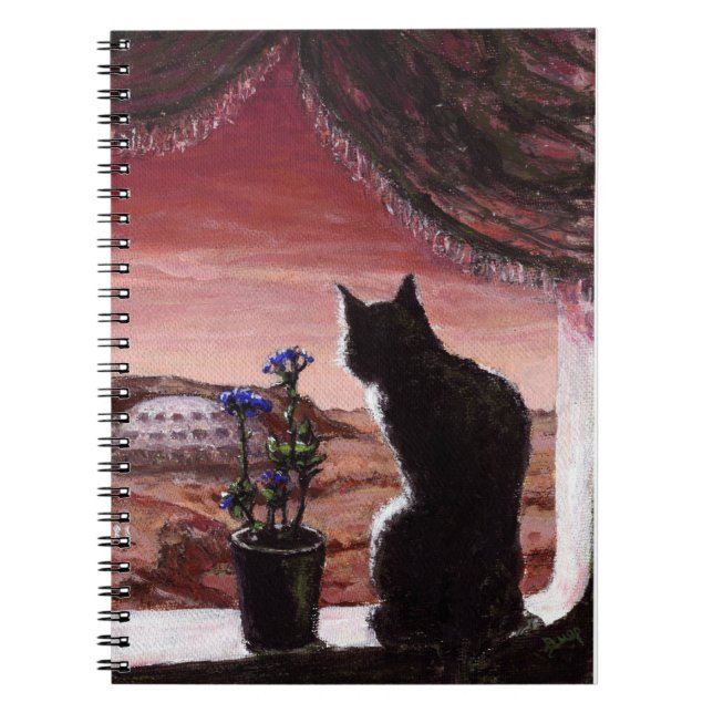 A Whole New World - Sci-Fi - Cat on Mars Spiral Notebook (Front)