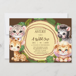 A Wild One Boy's First Birthday Invitations