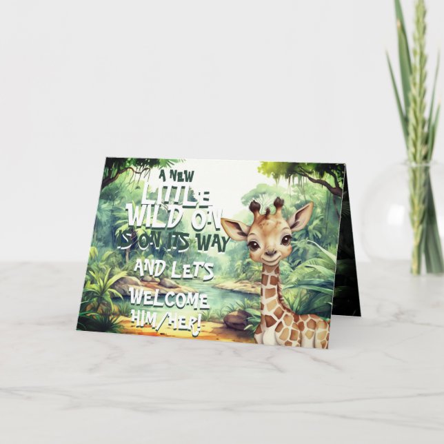 A Wild One Floral Safari Oasis Elegant Baby Shower Invitation (Front)