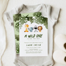 A Wild One Is On The Way Safari Animal Baby Shower