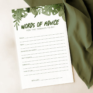 A Wild One Is On The Way Safari Baby Advice Card