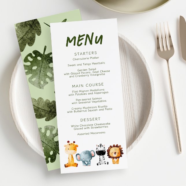 A Wild One Is On The Way Safari Baby Shower Menu (Creator Uploaded)