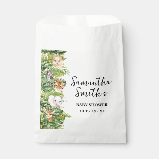 A Wild One Safari Animal Baby Shower Party Favour Bags (Front)
