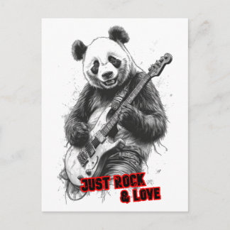 A Wild Panda playing Guitar on Holiday Postcard