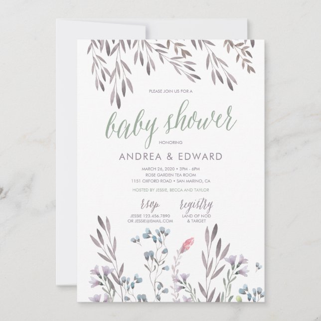 A Wildflower Wedding Baby Shower Invitation (Front)
