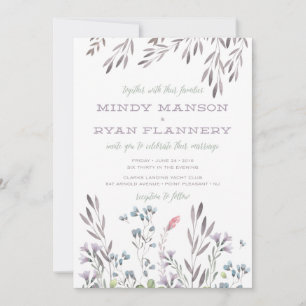 A Wildflower Wedding - Custom for Mindy Manson Invitation