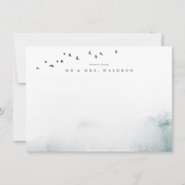 A Wildflower Wedding Flat Thank You Card (Front)