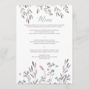 A Wildflower Wedding Menu