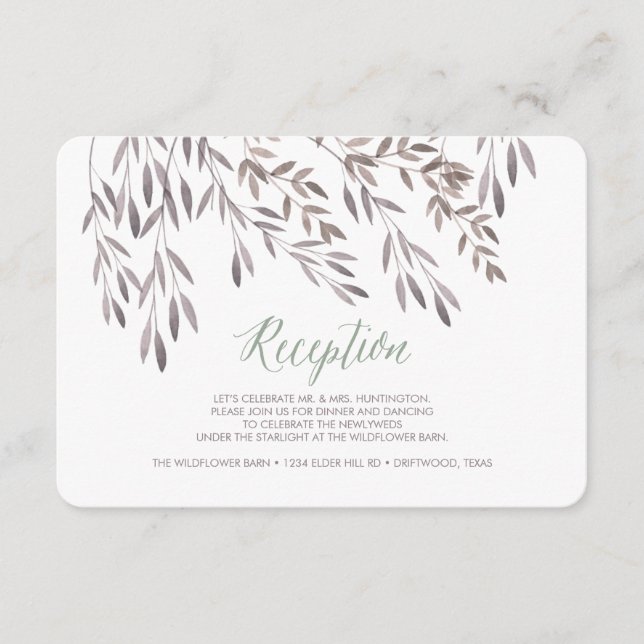 A Wildflower Wedding Reception Enclosure Card (Front)
