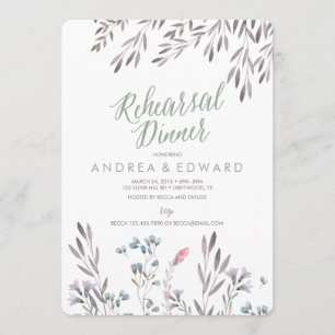 A Wildflower Wedding Rehearsal Dinner Invitation