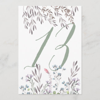 A Wildflower Wedding Table No. 13 Double Sided Invitation