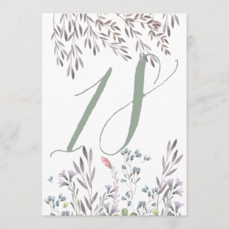 A Wildflower Wedding Table No. 18 Double Sided Invitation