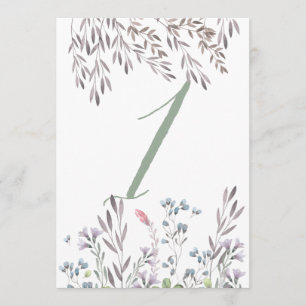 A Wildflower Wedding Table No. 1 Double Sided Card