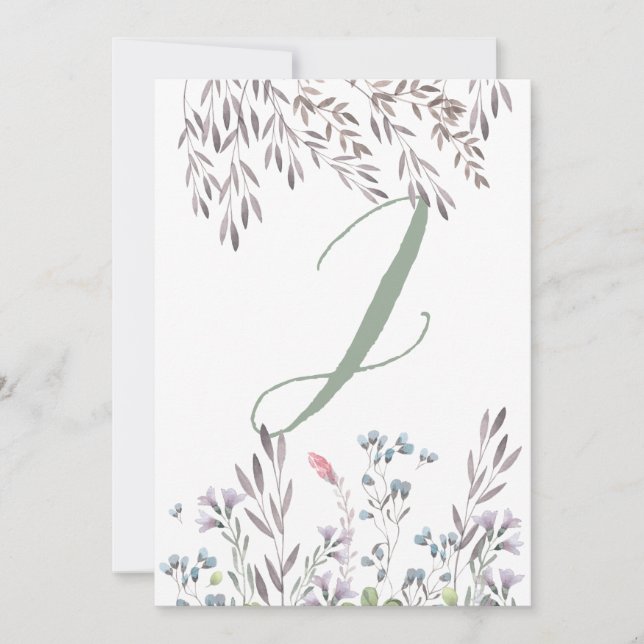 A Wildflower Wedding Table No. 2 Double Sided Card (Front)
